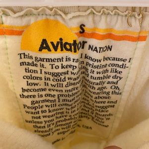 Cream colored Aviator Nation Sweatpants S